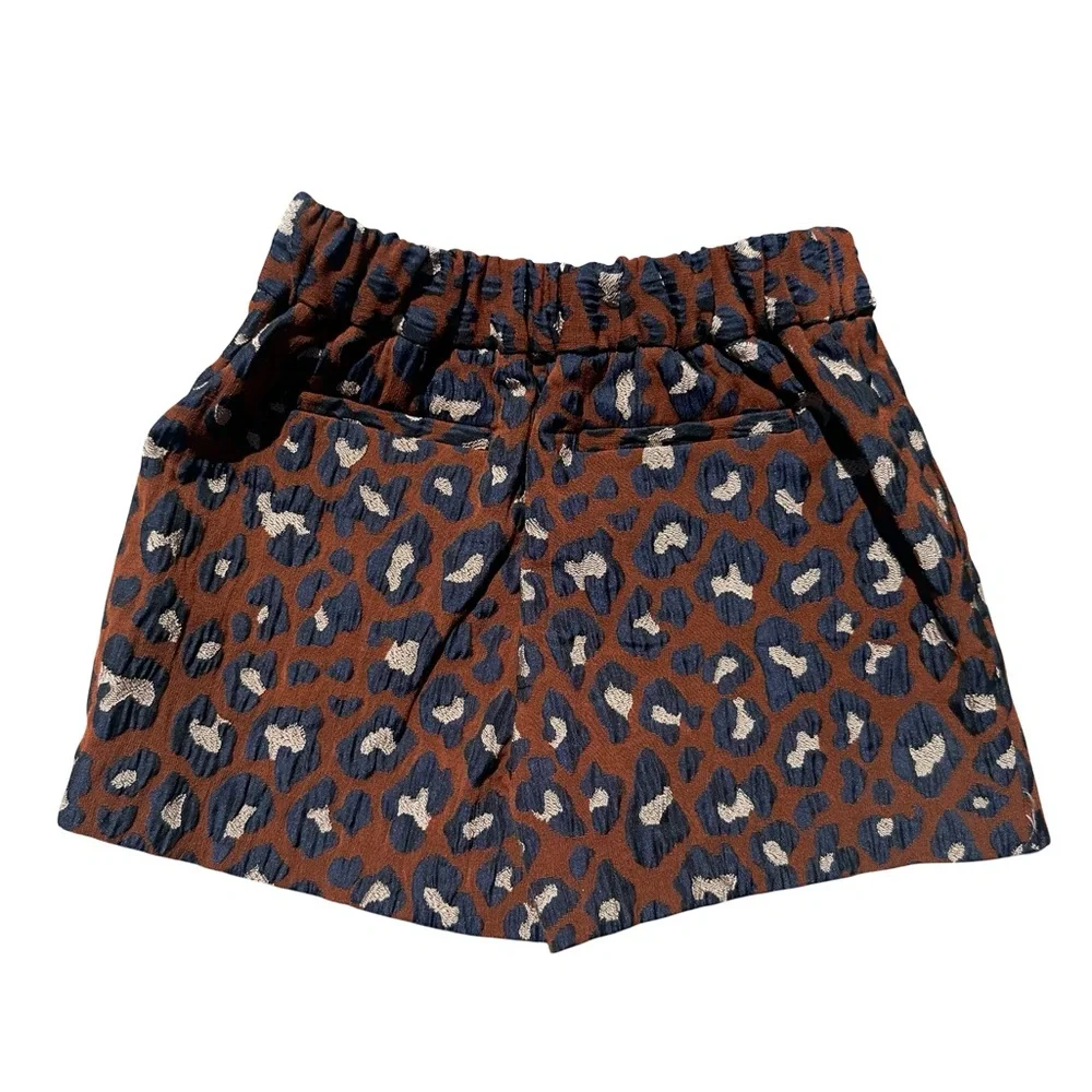 Scotch & Soda Girls Blue and Brown Leopard Skirt Size 4